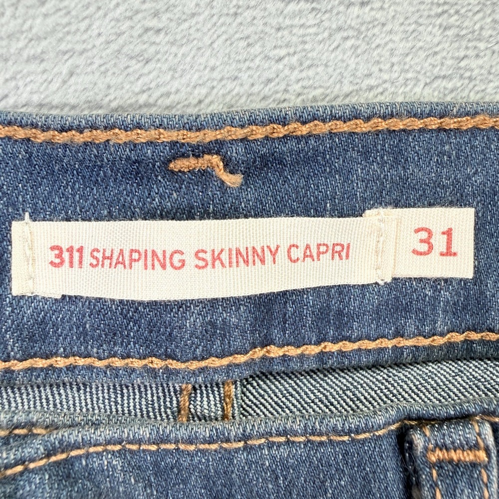 Levis 311 Shaping Skinny Capri Jeans Medium Wash Blue Denim 31 Waist 32" - Picture 6 of 16